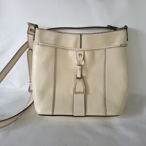 Etienne Aigner Velden Ivory Leather Shoulder Bag Crossbody
